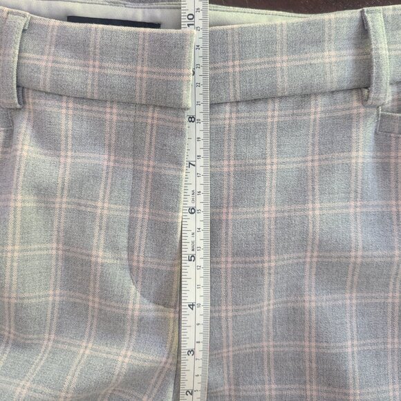 Express Columnist Barely Boot Stretch Mid Rise Plaid Plants Size 8 Long - Picture 10 of 10